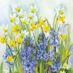 A pack of 12 by 12 inch German Decoupage Napkins (5 pcs) - Spring in Bloom