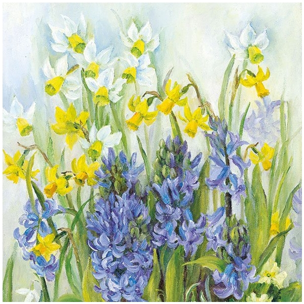 A pack of 12 by 12 inch German Decoupage Napkins (5 pcs) - Spring in Bloom