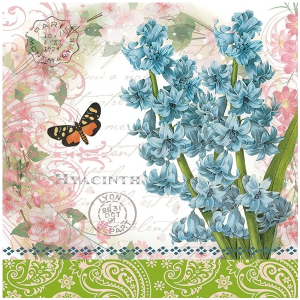 German Decoupage Napkins (5 pcs) - Hyacinth Flowers