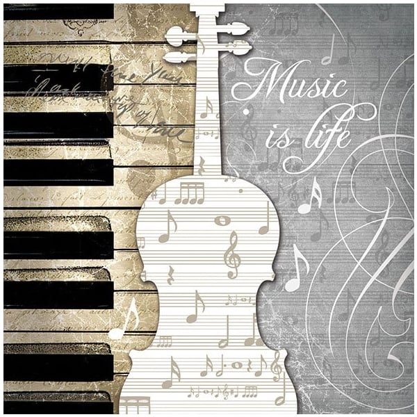 German Decoupage Napkins (5 pcs) - Music is Life