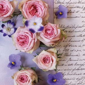 German Decoupage Napkins (5 pcs) - Roses and Violets