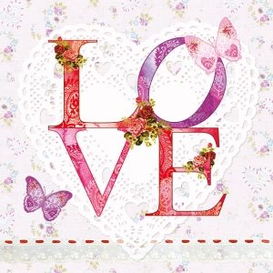 German Decoupage Napkins (5 pcs) - Lovely Love