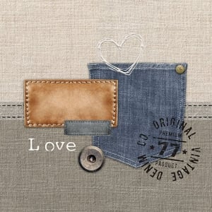 German Decoupage Napkins (5 pcs) - Original Denim