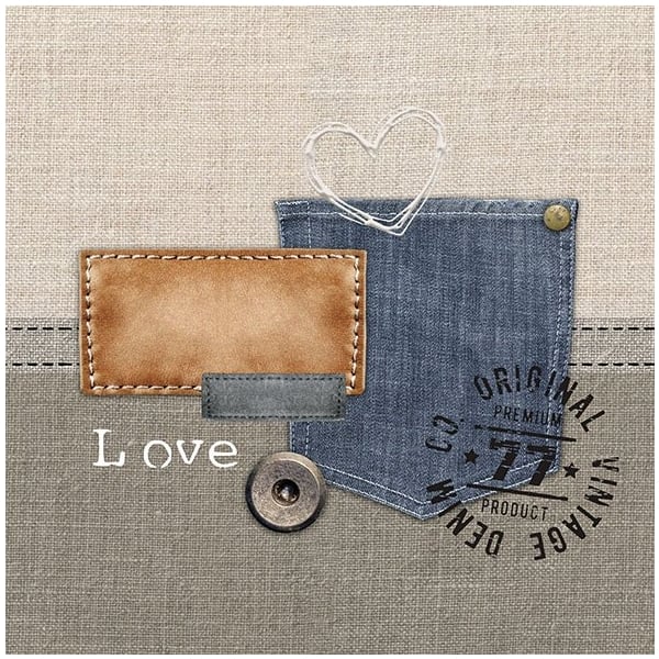German Decoupage Napkins (5 pcs) - Original Denim