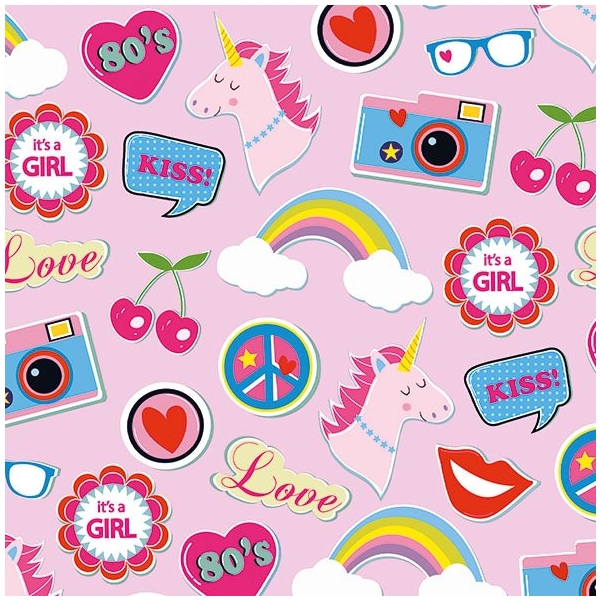 German Decoupage Napkins (5 pcs) - Patches and Pins pink