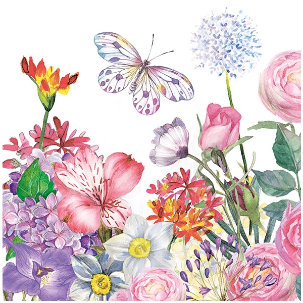 German Decoupage Napkins (5 pcs) - Flower garden