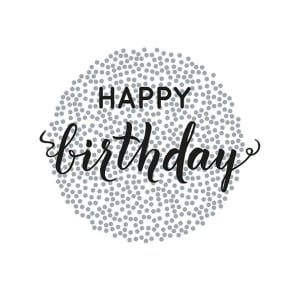 German Decoupage Napkins (5 pcs) - Birthday Dots Black