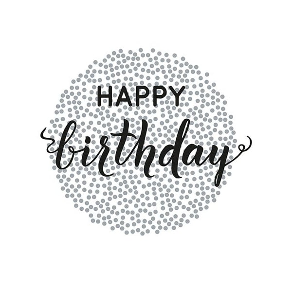 German Decoupage Napkins (5 pcs) - Birthday Dots Black
