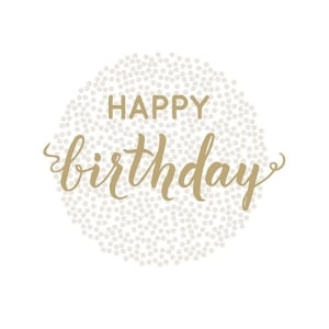German Decoupage Napkins (5 pcs) - Birthday Dots Gold