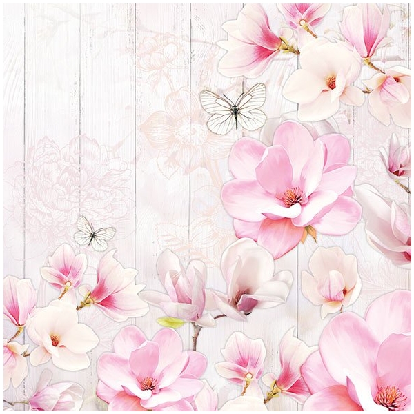 German Decoupage Napkins (5 pcs) - Magnolia Flowers