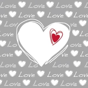 German Decoupage Napkins (5 pcs) - Love Heart Grey