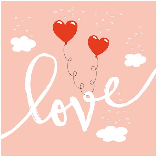 German Decoupage Napkins (5 pcs) - Love Balloons