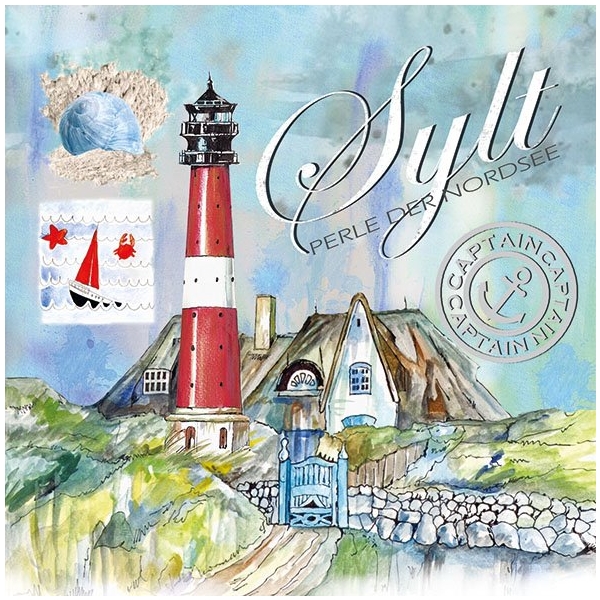 German Decoupage Napkins (5 pcs) - Lighthouse Sketch