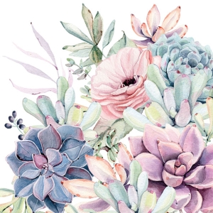 German Decoupage Napkins (5 pcs) - Succulent Love