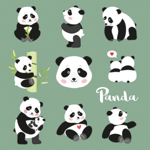 German Decoupage Napkins (5 pcs) - Pandas