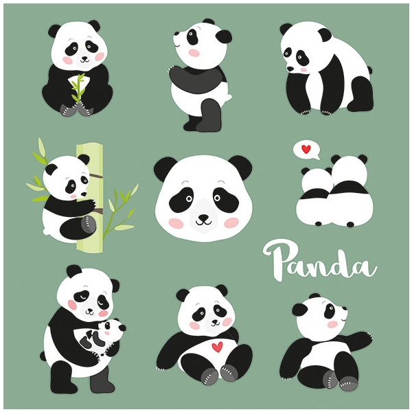German Decoupage Napkins (5 pcs) - Pandas