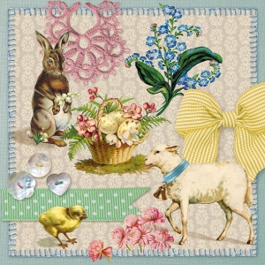 German Decoupage Napkins (5 pcs) - Easter Collage