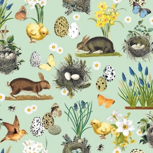 German Decoupage Napkins (5 pcs) - Nature Green