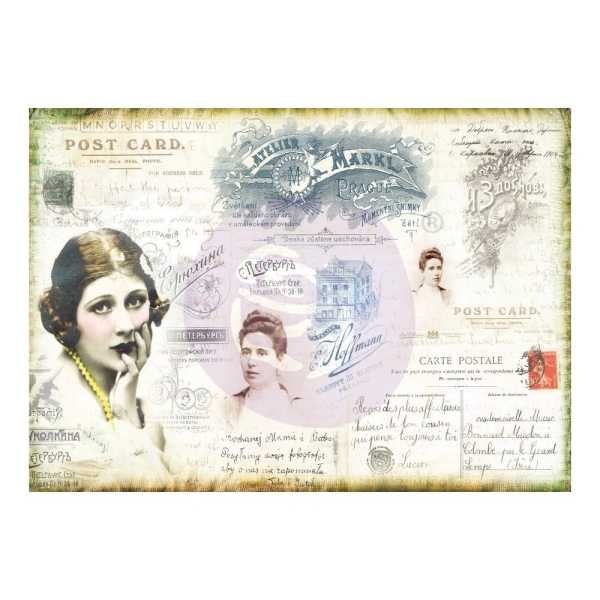Prima Marketing Finnabair Mixed Media Tissue Paper 27.5"X19.7" 6/Pkg - Carte Postale