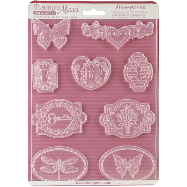 Stamperia Soft Maxi Mould 8.5"X11.5" - Locks and Keys