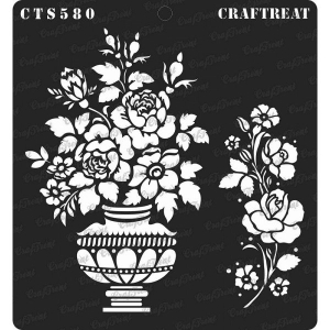 CrafTreat 6"x6" Stencil - Rose Vase