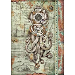 Stamperia Rice Paper A4 - Octopus