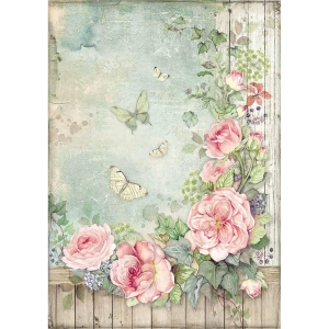 Stamperia Rice Paper A4 - Roses Garden with Fence