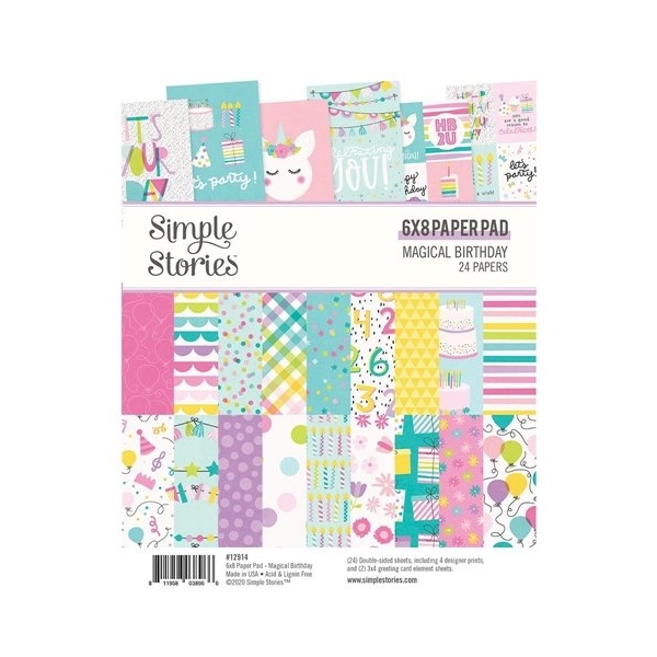 Simple Stories Double-Sided Paper Pad - Magical Birthday (6"X8" 24/Pkg)