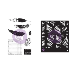 Prima Marketing Midnight Garden Cling Rubber Stamps & Stencil