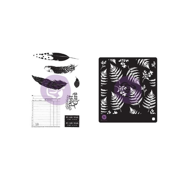 Prima Marketing Midnight Garden Cling Rubber Stamps & Stencil