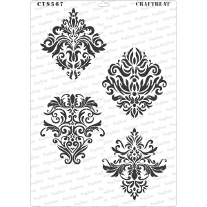 CrafTreat A4 Stencil - Damask Designs