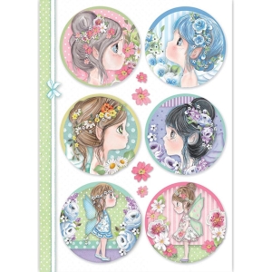 Stamperia Rice Paper A4 - Fairy Faces In Sphere