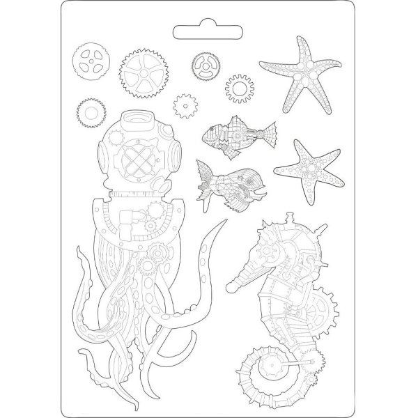 Stamperia Soft Maxi Mould 8.5"X11.5" - Seaworld