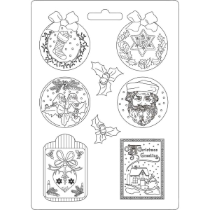 Stamperia Soft Maxi Mould 8.5"X11.5" - Classic Christmas