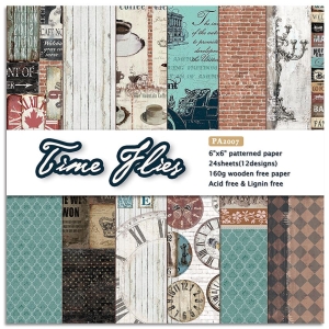 Time Flies (Pack of 24 sheets) - 6 by 6 inch