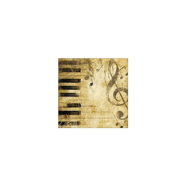 A pack of 12 by 12 inch German Decoupage Napkins ( 5 pcs ) - Piano
