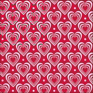 German Decoupage Napkins (5 pcs) - Hearts Red (133125311)