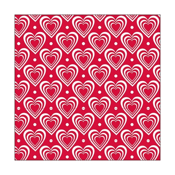 German Decoupage Napkins (5 pcs) - Hearts Red (133125311)