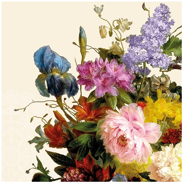 German Decoupage Napkins (5 pcs) - Still Life Bouquet Cream