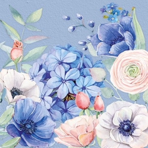 German Decoupage Napkins (5 pcs) - Blooming Mystery Flowers