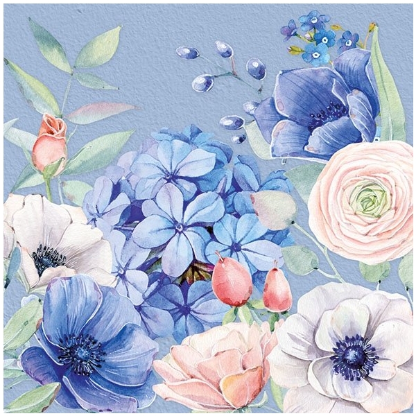 German Decoupage Napkins (5 pcs) - Blooming Mystery Flowers