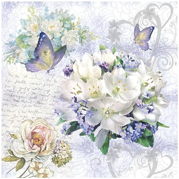 German Decoupage Napkins (5 pcs) - Flower Love