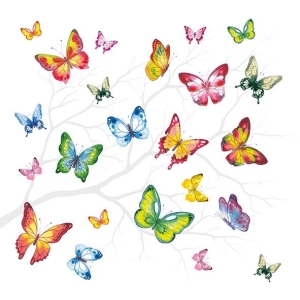 German Decoupage Napkins (5 pcs) - Colorful Butterflies (13314230)