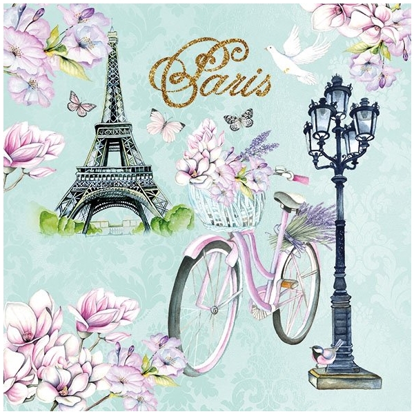 German Decoupage Napkins (5 pcs) - Bike in Paris