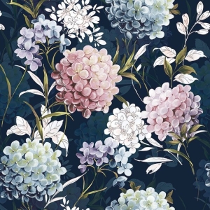German Decoupage Napkins (5 pcs) - Horana Flowers Dark Blue