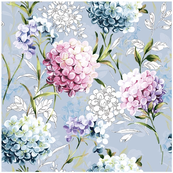 German Decoupage Napkins (5 pcs) - Horana Flowers Blue