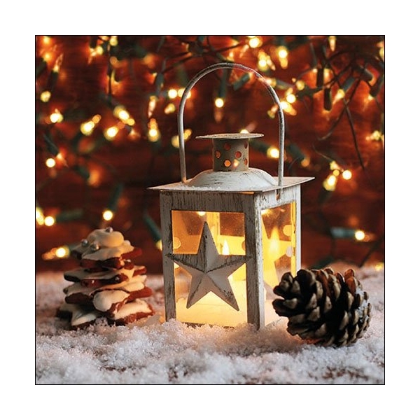 German Decoupage Napkins (5 pcs) - Shining Lantern (Christmas)