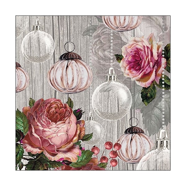 German Decoupage Napkins (5 pcs) - Roses and Baubles