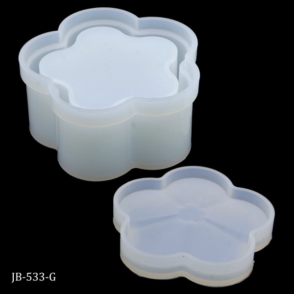 Silicone Jewellery Flower Box Moulds (Base and Lid) (JB-533-G)