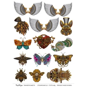 CrafTangles A4 Transfer It Sheets - Steampunk Elements